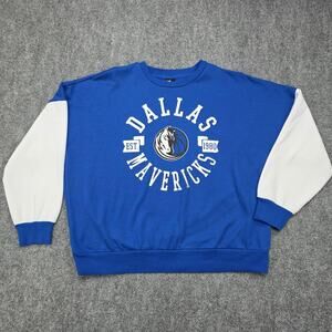 Dallas Mavericks Sweatshirt Womens Large Blue White NBA Basketball Crewneck